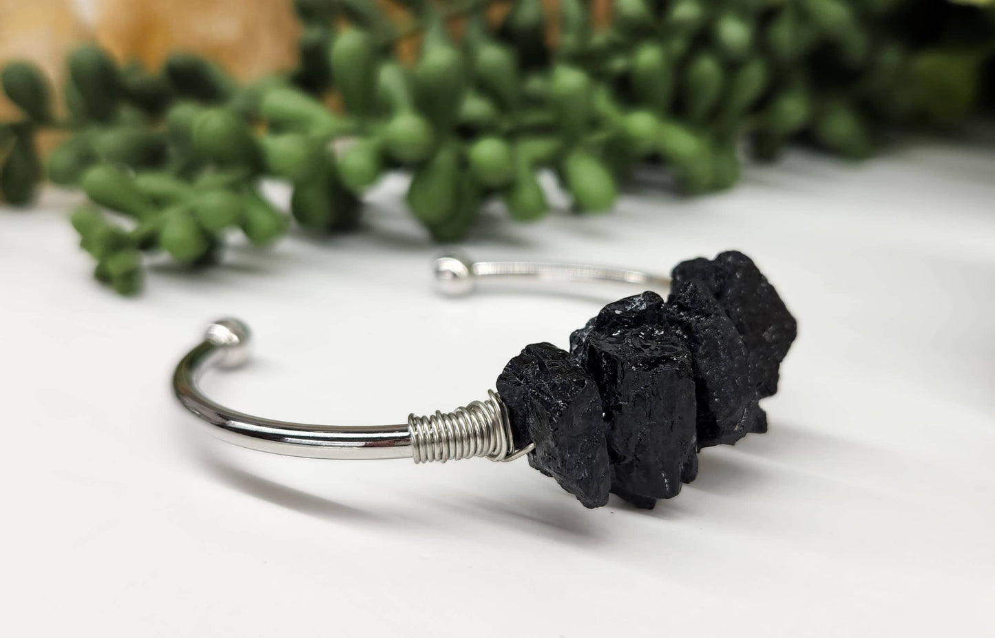 BLACK TOURMALINE BANGLE