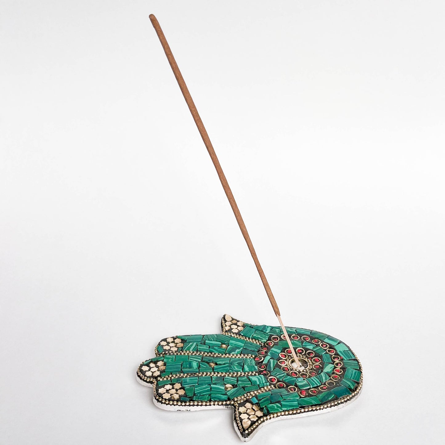 HAMSA INCENSE HOLDER - GREEN