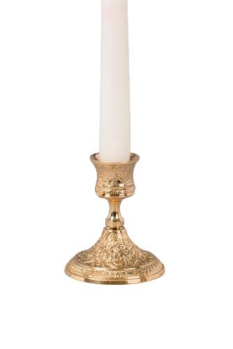 ORNATE BRASS CANDLE HOLDER