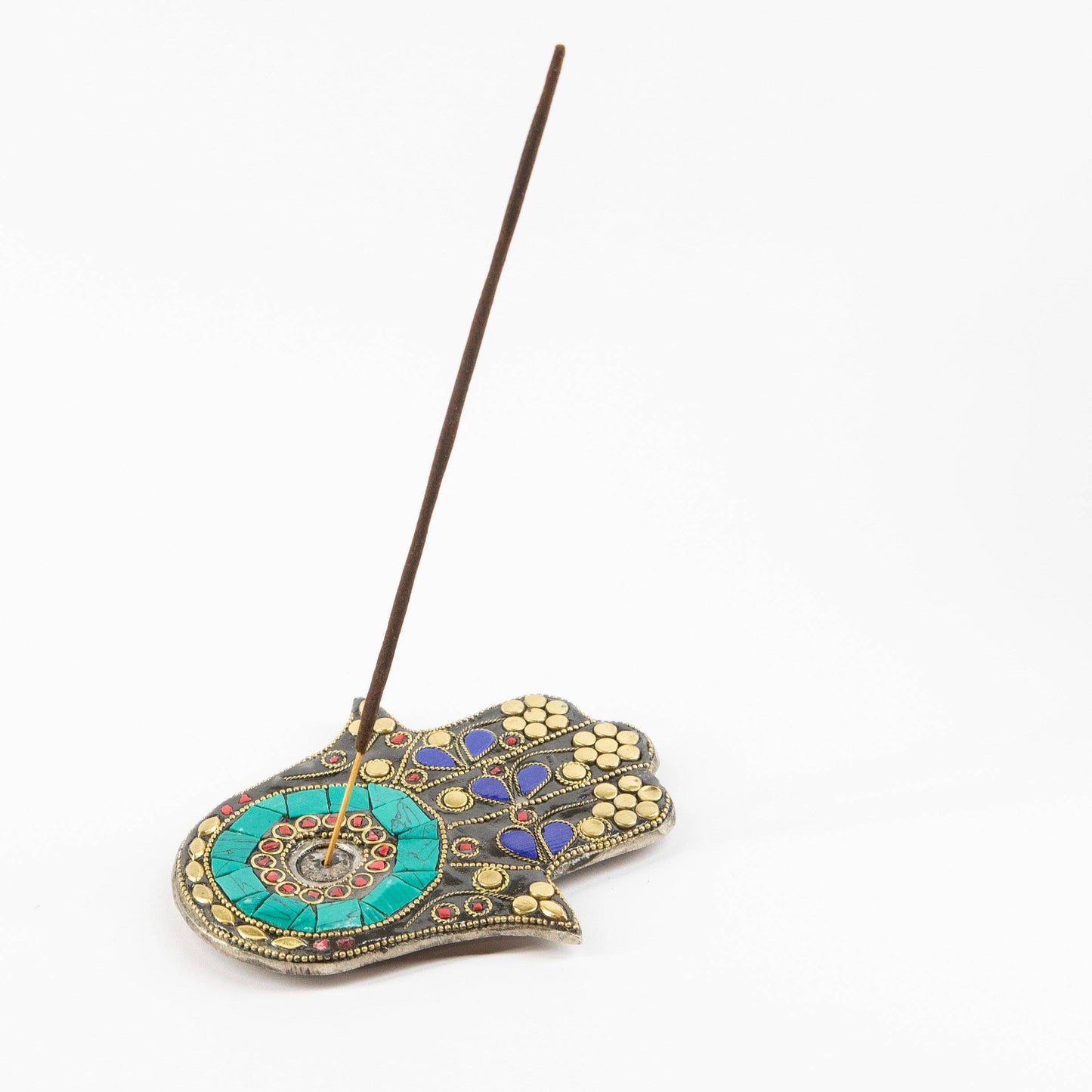 HAMSA INCENSE HOLDER- BLUEE AND TURQUOISE