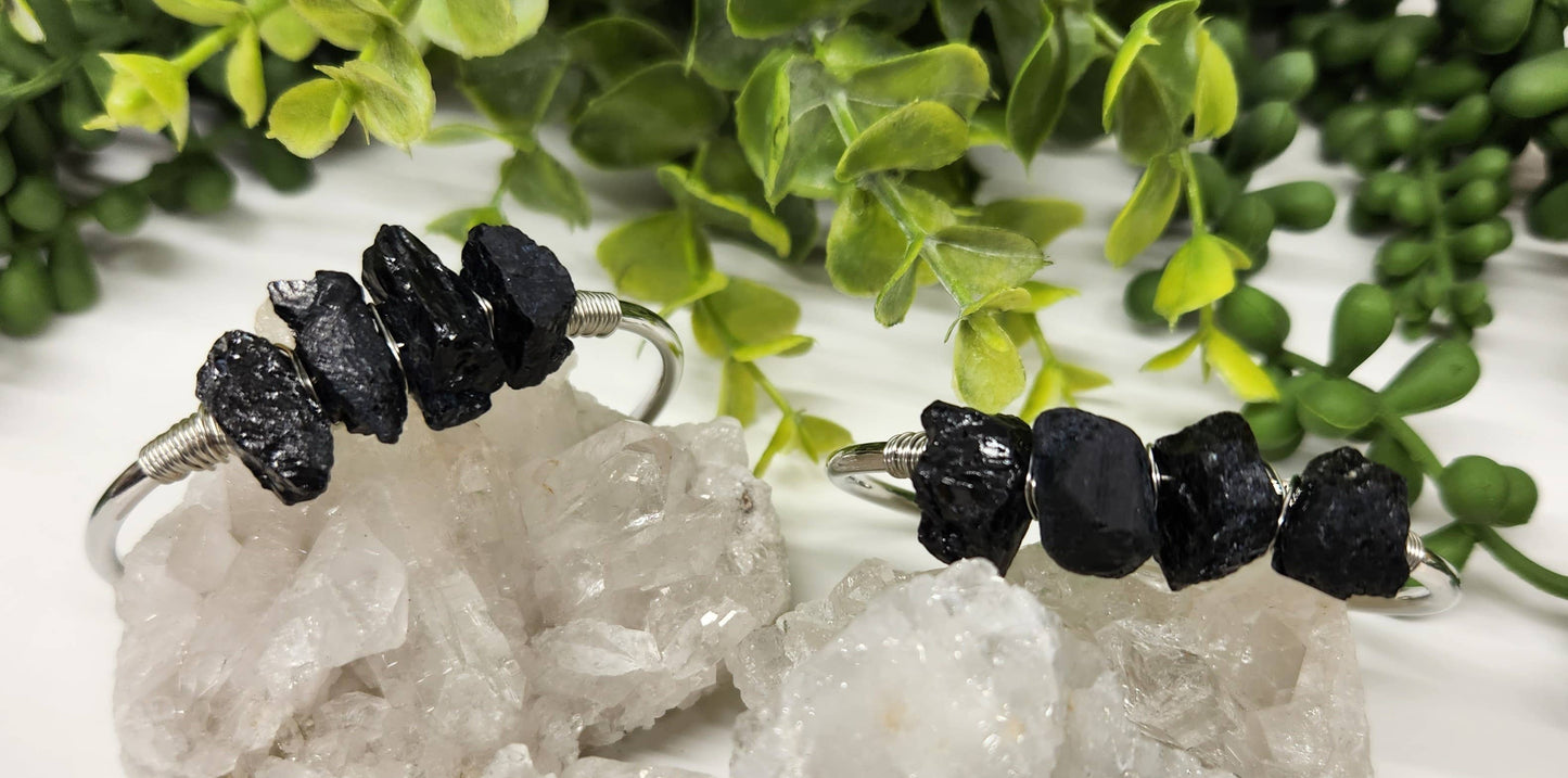 BLACK TOURMALINE BANGLE