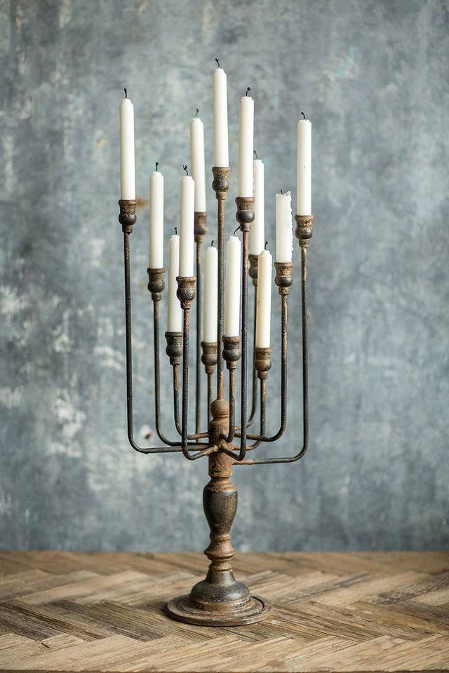 IRON CANDELABRA 13"