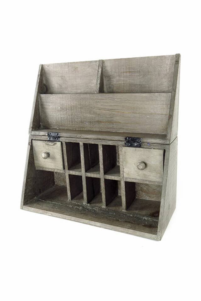 PINE FOLDING DESK ORGANIZER