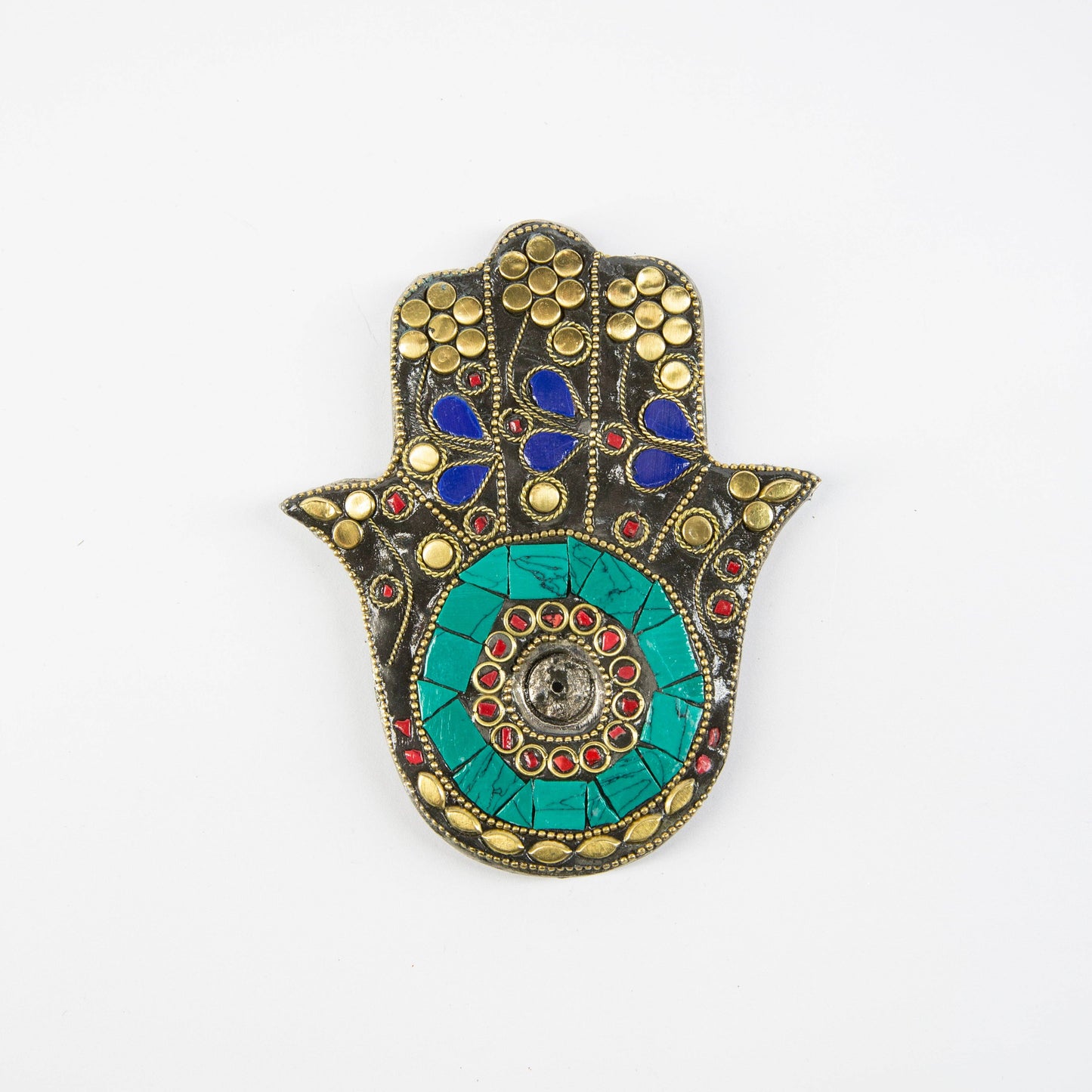 HAMSA INCENSE HOLDER- BLUEE AND TURQUOISE
