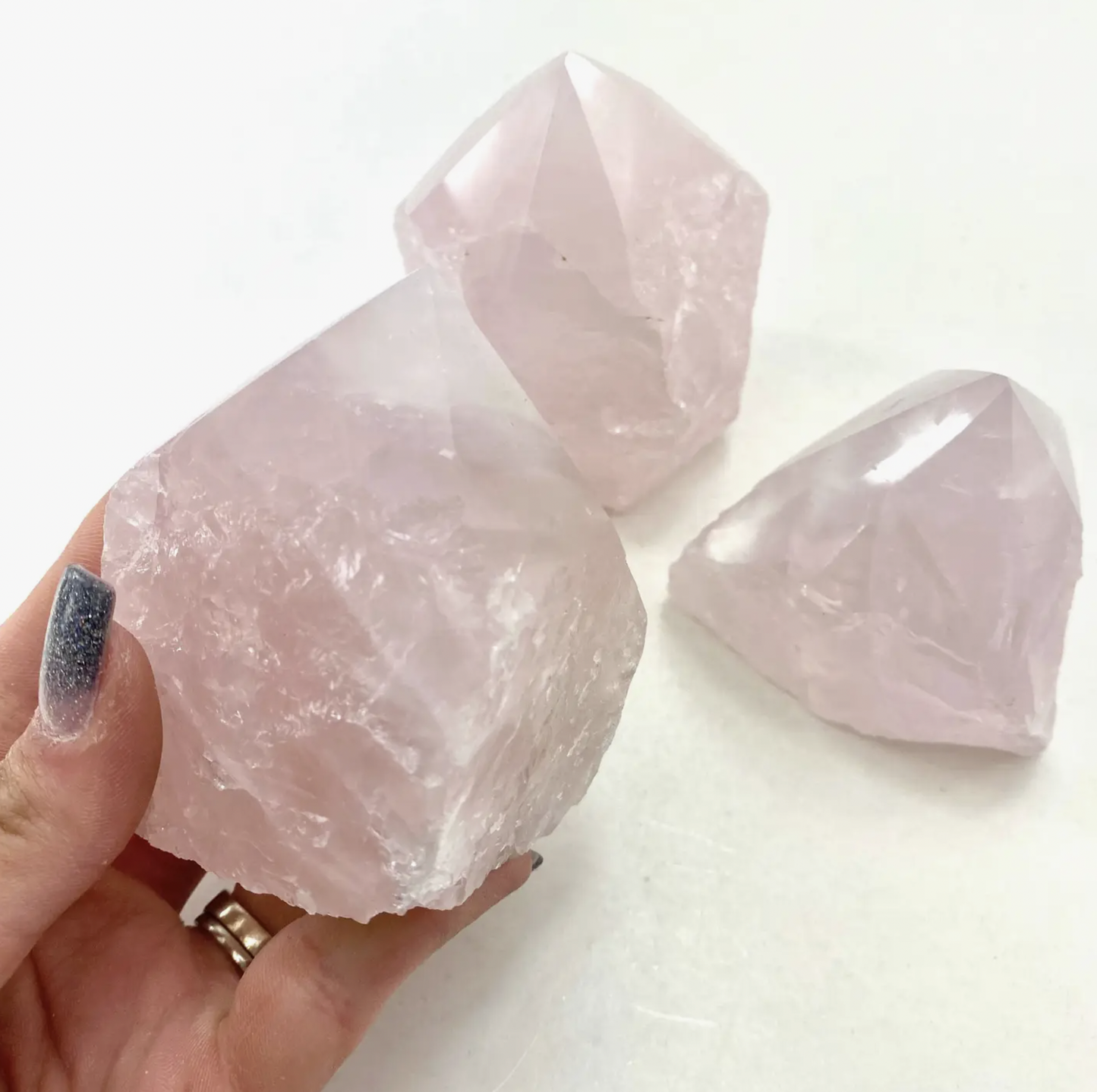 ROSE QUARTZ CUT BASE POINT