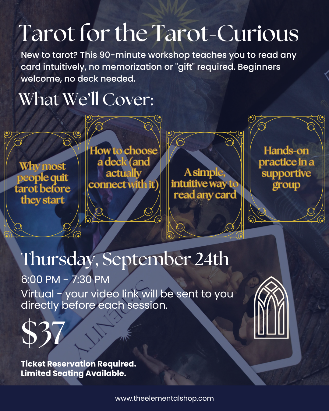 9/24 - TAROT FOR THE TAROT-CURIOUS (VIRTUAL)