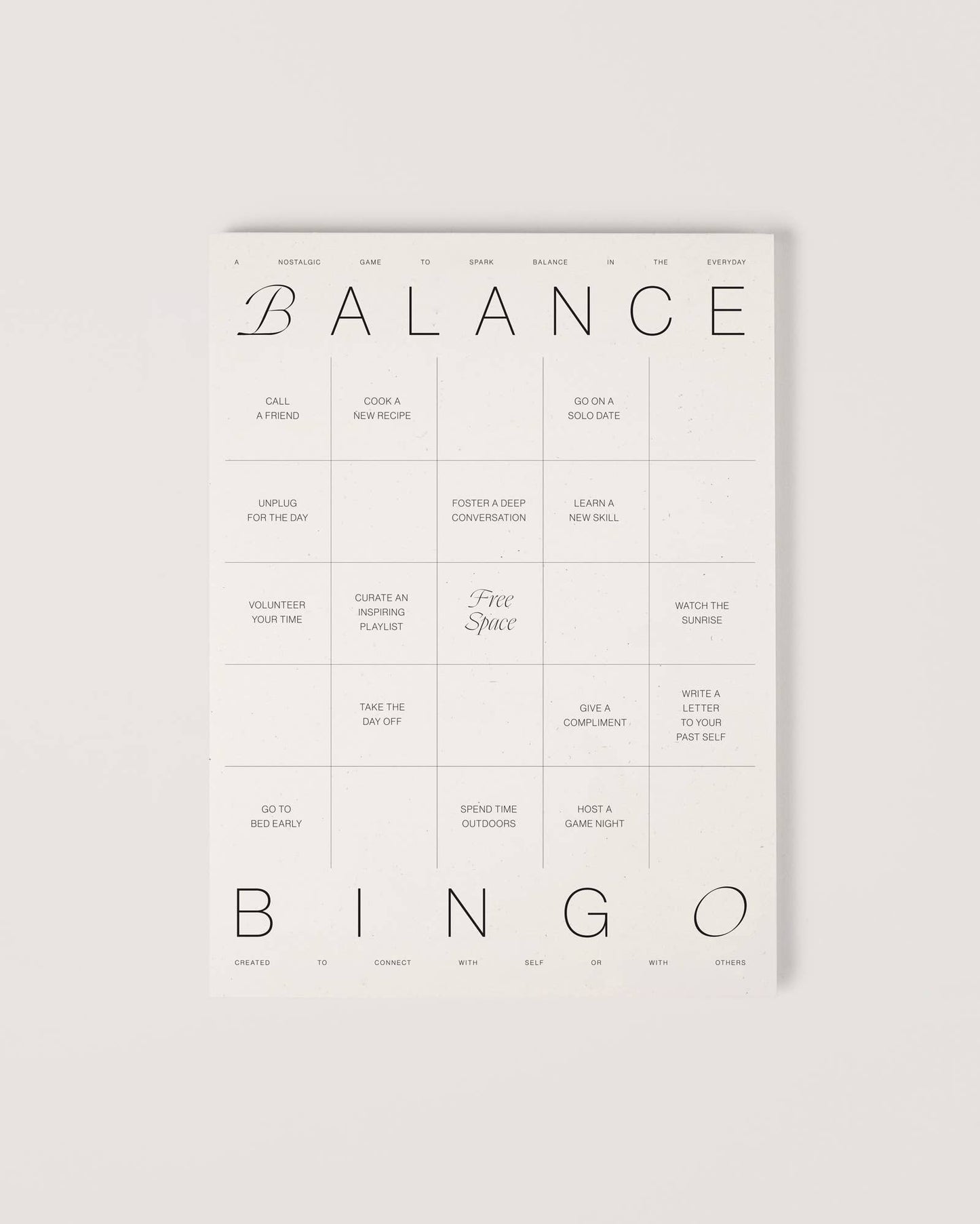 BALANCE BINGO PAD