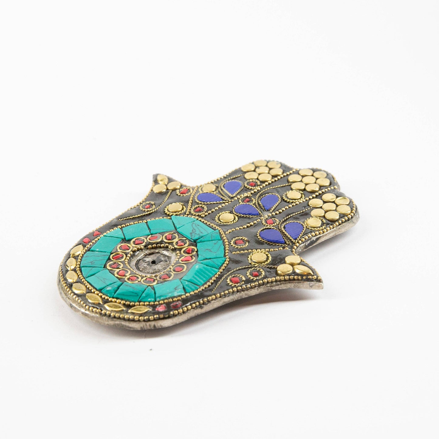 HAMSA INCENSE HOLDER- BLUEE AND TURQUOISE