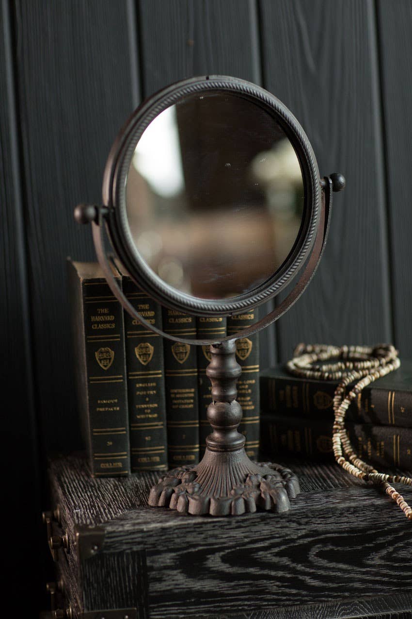 CAST IRON VANITY MIRROR