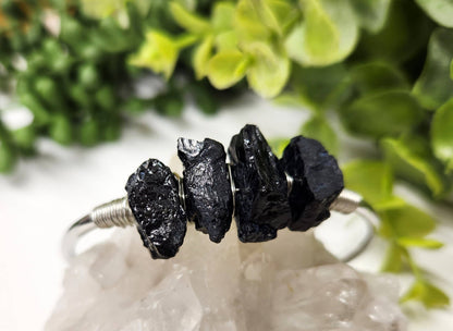 BLACK TOURMALINE BANGLE