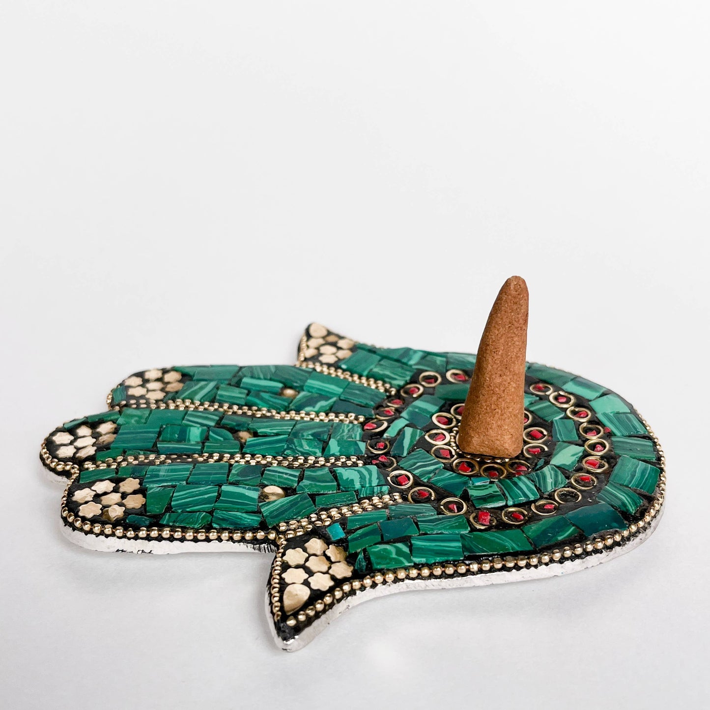 HAMSA INCENSE HOLDER - GREEN