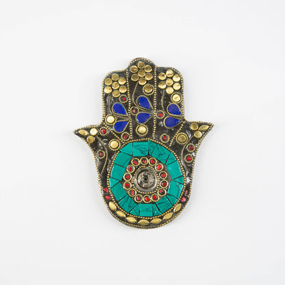HAMSA INCENSE HOLDER- BLUEE AND TURQUOISE