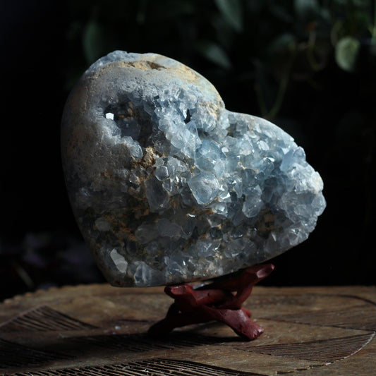 CELESTITE HEART CLUSTER