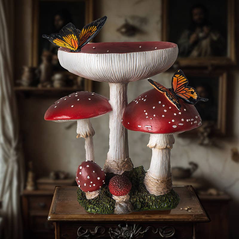 TOADSTOOL MUSHROOM W/BUTTERFLIES
