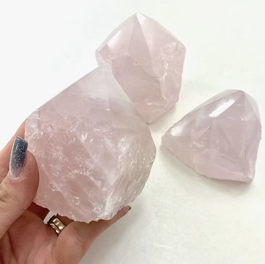 ROSE QUARTZ CUT BASE POINT