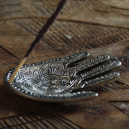 HAND INCENSE HOLDER - SILVER