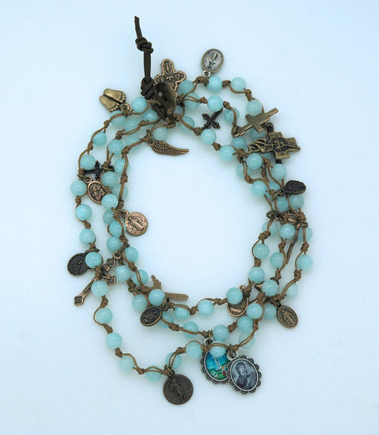 AQUAMARINE BEADED BRACELET