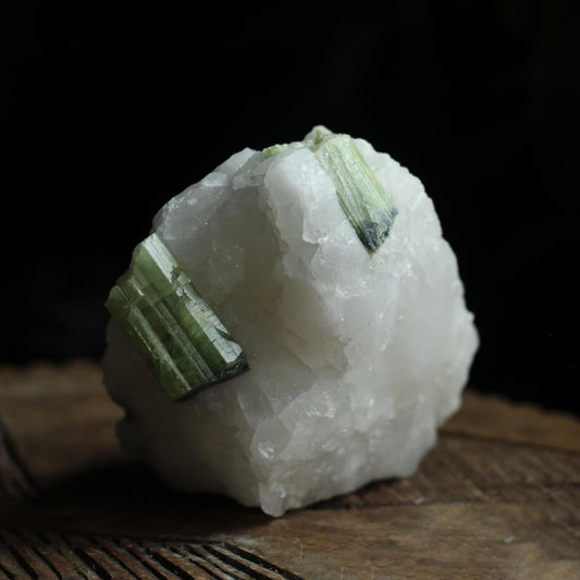 WATERMELON TOURMALINE ON QUARTZ