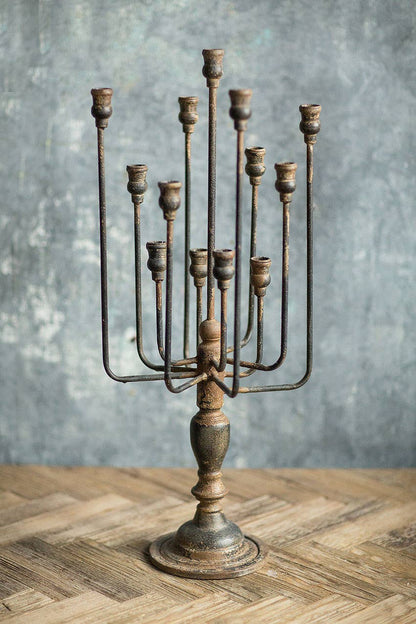 IRON CANDELABRA 13"